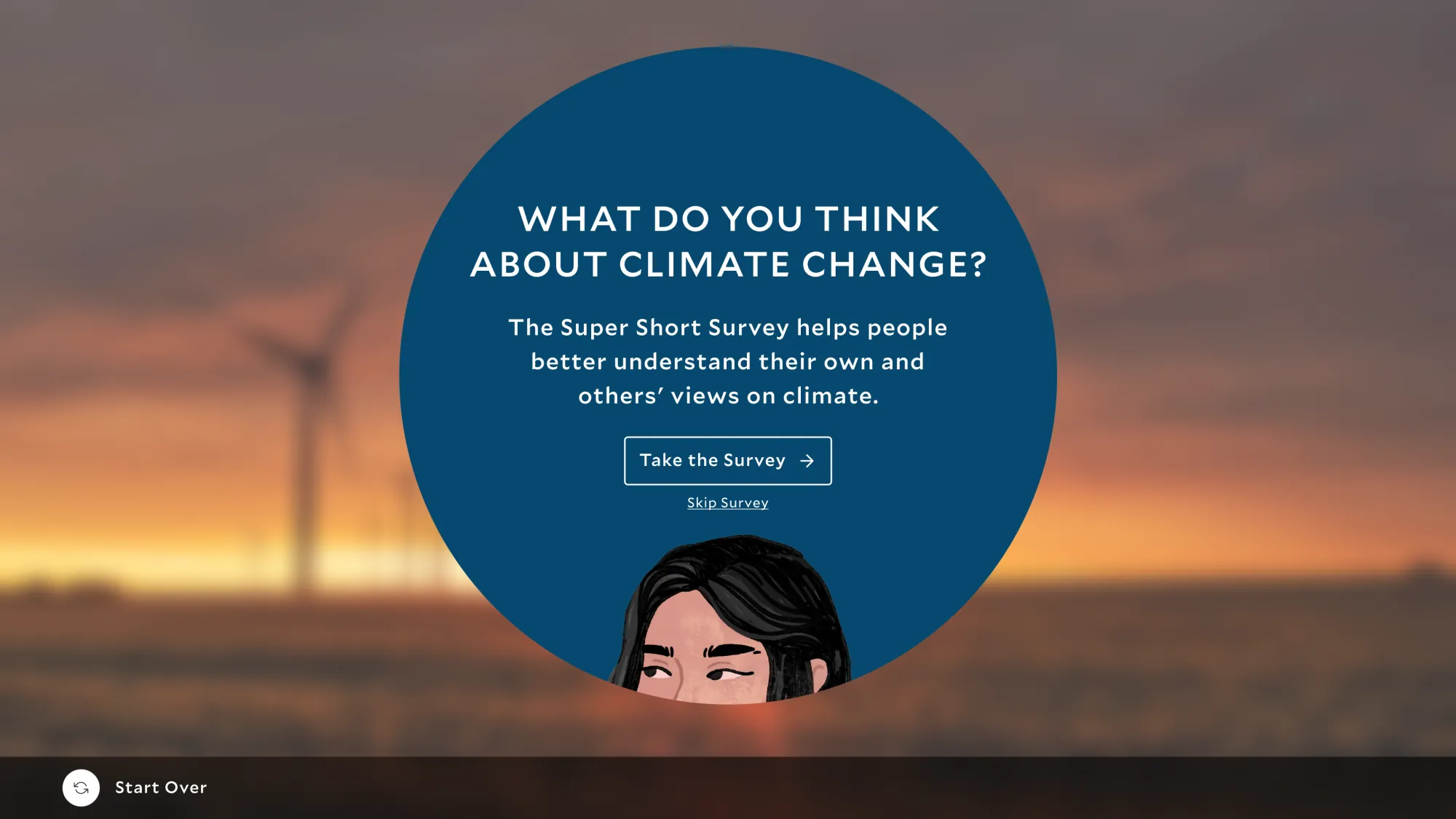 Visitor survey interaction screen