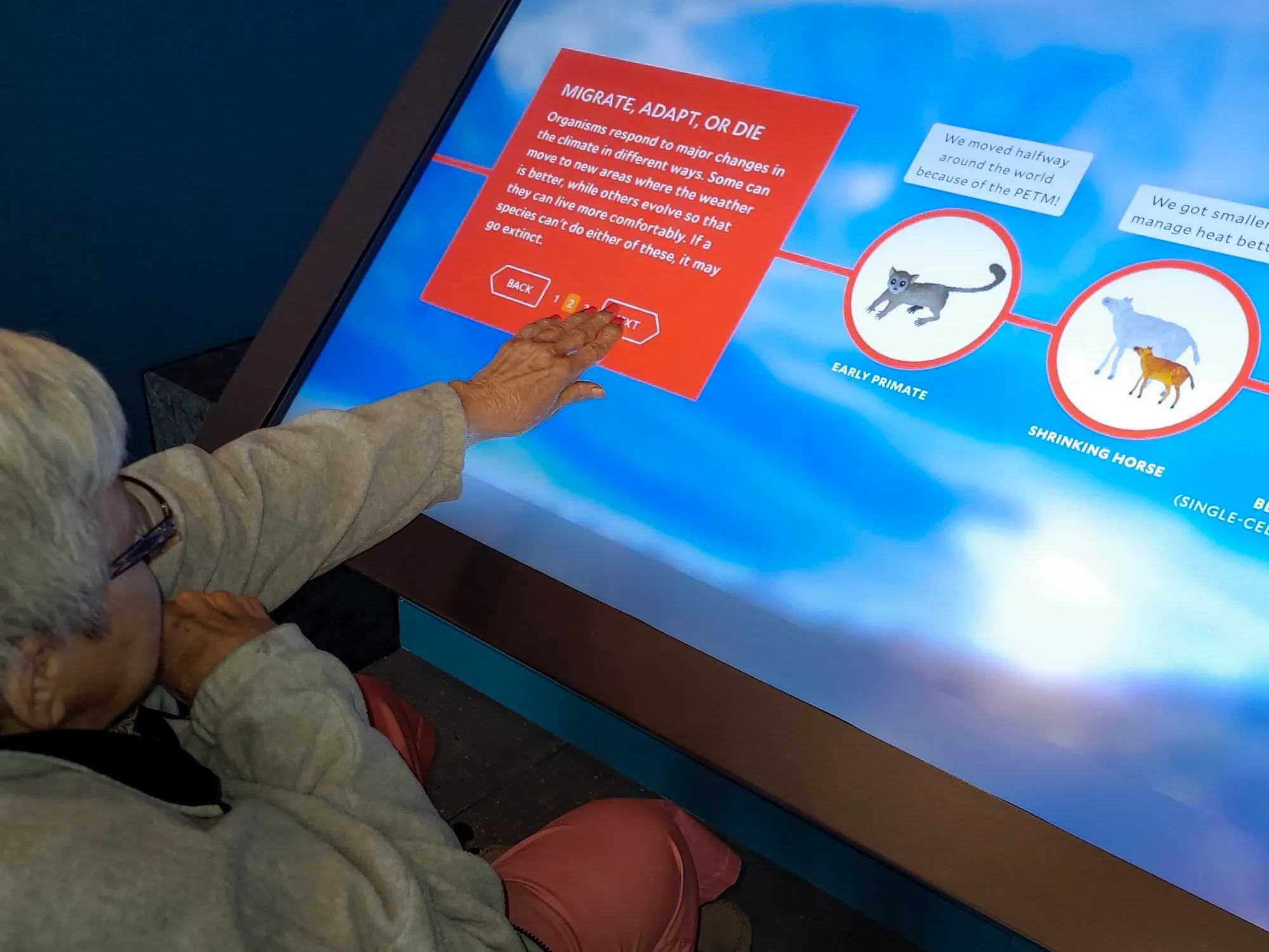 Climate timeline display